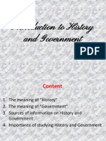 Introduction To History and Government