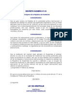 DECRETO NÚMERO 67-95 Ley de Arbitraje