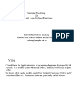 Financial Modeling (2) VBA and User-Defined Functions