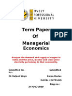 Term Paper of Managerial Economics: Regno: 3470070039