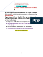 Computer Pseudo Codes and Flow Charts Algorithm