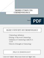 Introduction To Criminology: Prepared By: John Patrick B. de Jesus