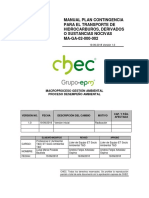 Manual Plan Cotingencia para El Transporte de Hidrocarburos, Derivados o Sustancias Nocivas - 19 09 2018