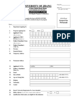 University of Jhang: Admission Form