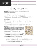  Cell Division Student Exploration Sheet