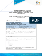 Guía de Actividades y Rúbrica de Evaluación - Unidad 1 - Tarea 1 - Conceptualización