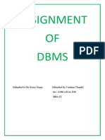 Assignment OF Dbms