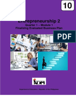 Entrepreneurship 2: Quarter 1 - Module 1 Finalizing Evaluated Business Plan