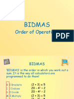 Bidmas: Order of Operations