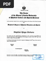 Stephen Njogu Gichuru Degree and Certificates