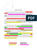 Daily Activity: Simple Present Tense Past Continuous Tense