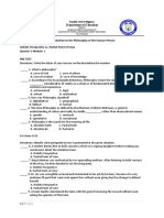 Introduction To The Philosophy of The Human Person Holistic Perspective vs. Partial Point of View Quarter 1-Module 1 Pre-Test