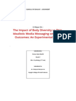 The Impact of Body Diversity Vs Thin-Idealistic Media Messaging On Health Outcomes: An Experimental Study