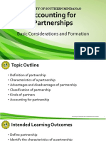 Accounting For Partnerships: Basic Considerations and Formation