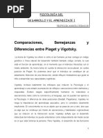 Comparaciones Semejanzas y Diferencias Entre Piaget - Vigotsky