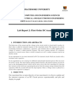 Lab Report 2: First Order DC Transients: Strathmore University