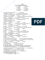 Test 2 I. Choose A Word in Each Line That Has Different Stress Pattern