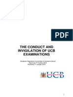 The Conduct and Invigilation of Ucb Examinations