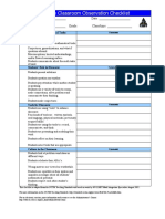 Math Classroom Observation Checklist