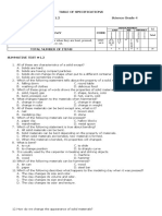 Table of Specifications Summative Test # 1.2 Science Grade 4 Date