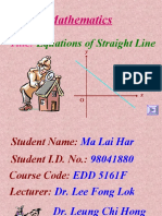 Mathematics: Equations of Straight Line