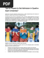 Tips To Prepare To Get Admission in Quaid