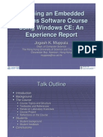 Teaching An Embedded Systems Software Course Using Windows CE: An Experience Report