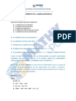 Examen Resuelto Matemáticas 1ºESO - Álgebra