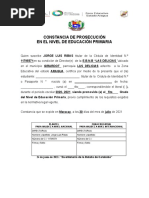 Constancia de Prosecución 4to Grado 2021.