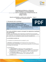 Guía de Actividades y Rúbrica de Evaluación - Fase 5 - Proyección Comunicacional