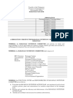 RESOLUTIONS For BNC FORMULATION