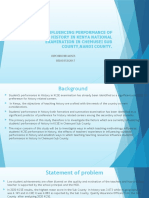 Factors Influencing Performance of Students in History in Kenya National Examination in Chemusei Sub County, Nandi County