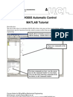 MECH3005 Automatic Control MATLAB Tutorial: University College London