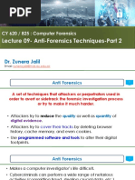 CF Lecture 09 - Anti Forensics Techniques Part 2