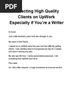 Attracting High Quality Clients On Upwork Especially If You'Re A Writer