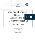 Accomplishment: Supreme Student Government (SSG) 2020 - 2021