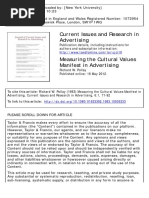 Measuring The Cultural Values Manifest in Advertising - Pollay, 1983