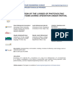 Investigation of The Losses of Photovoltaic Solar Systems During Operation Under Partial Shading