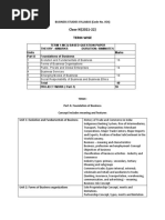 Class-XI (2021-22) Term-Wise: Business Studies Syllabus (Code No. 054)