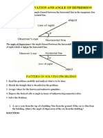 Angle of Elevation and Angle of Depression: Pattern in Solving Problems