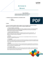 Ctividad Eporte: 1. Resuelve Los Ejercicios Aplicando Los Conocimientos Sobre: Errores Algoritmos