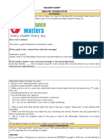 Teacher'S Script: English Translation Attendance