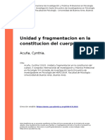 Acuna, Cynthia (2010) - Unidad y Fragmentacion en La Constitucion Del Cuerpo