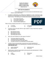 Pre-Test in Science 6: Schools Division of Capiz