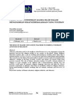 Peran Guru Pendidikan Agama Islam Dalam Menanamkan Sikap Keberagamaan Yang Toleran
