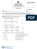 Mathematics 6 First Grading - Week 1