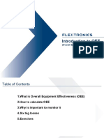 Introduction To OEE: (Overall Equipment Effectiveness)