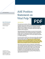 AAE Position Statement On Vital Pulp Therapy 2021