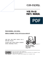 Parts Manual: TRUCK MODEL: C20-33 (35) L SERIAL NUMBER: P232L-0570 & Above-9644 KF