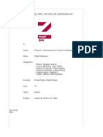 Plan Financiero de Exportación de Granos de Cacao